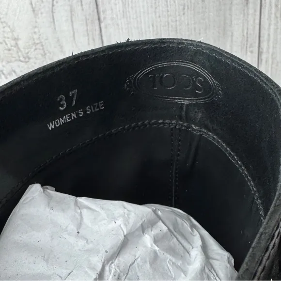 TOD’S Black Leather Moto Buckle Boots Size 37