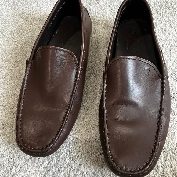 Tod's Brown Leather Slip-On Loafers