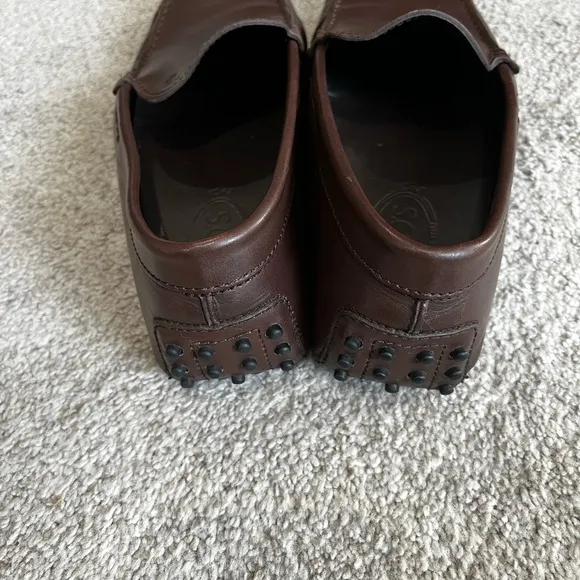 Tod's Brown Leather Slip-On Loafers