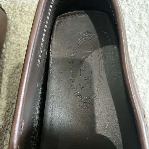 Tod's Brown Leather Slip-On Loafers