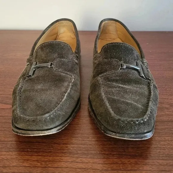 Tod’s Buckle Slip-On Suede Square Toe Drivers Loafers(7.5)