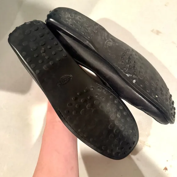 Tod’s MENS Leather Square Toe Slip On Classic Loafers Black Size 11.5