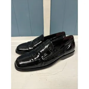 TODS Men’s Penny Loafers Black Patent Leather Size 8 Made In Italy