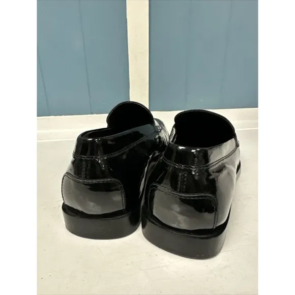TODS Men’s Penny Loafers Black Patent Leather Size 8 Made In Italy