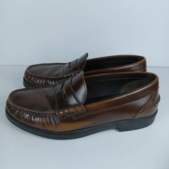 Tod's Penny Loafers Mens 8 Brown Leather Round Toe Distressed Italy Made Slip On