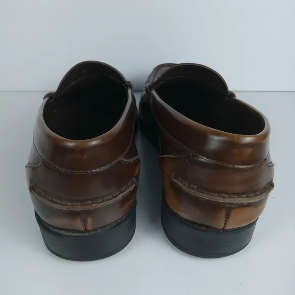 Tod's Penny Loafers Mens 8 Brown Leather Round Toe Distressed Italy Made Slip On