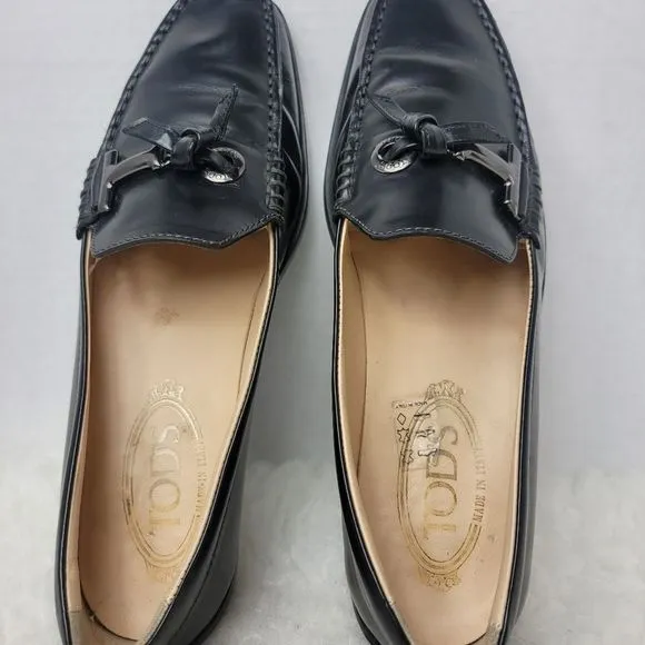 Tod's T Timeless Leather Women's Penny Loafer Slip On Driving Shoes Size 7