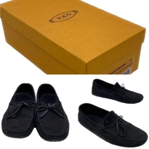 Tod’s Tods Suede Leather Loafers Mens Blue mocassin dress shoes W/box