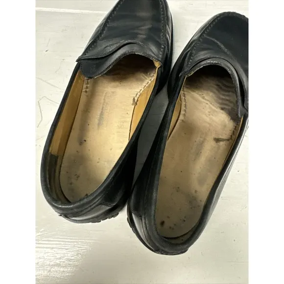 TODSMen’s Penny Loafers Black Leather Size 8 Made In Italy Driving Shoes
