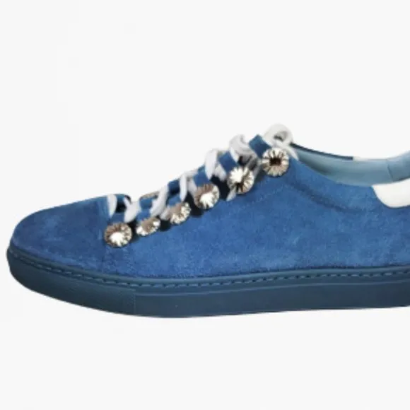 Toga Pulla Lace-up Light Blue Suede Sneakers - Size 39