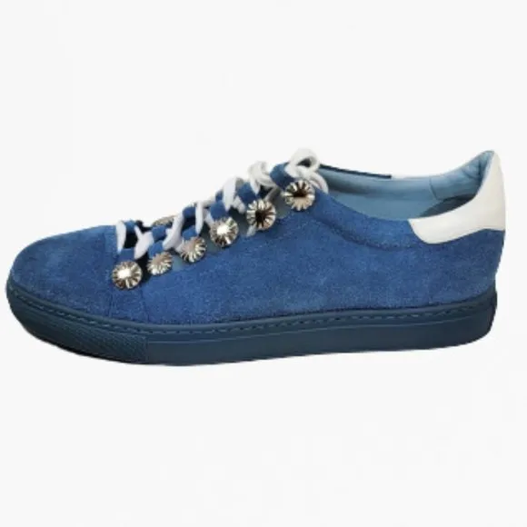 Toga Pulla Lace-up Light Blue Suede Sneakers - Size 39