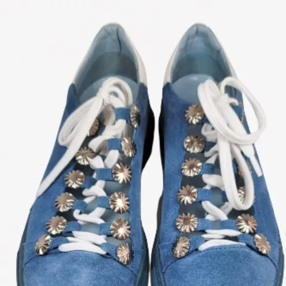 Toga Pulla Lace-up Light Blue Suede Sneakers - Size 39