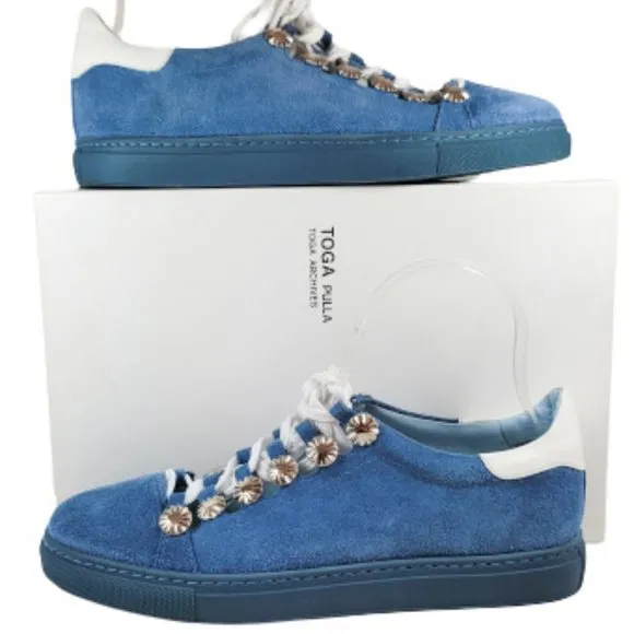 Toga Pulla Lace-up Light Blue Suede Sneakers - Size 39
