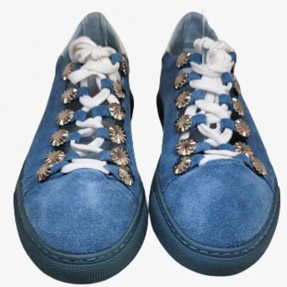Toga Pulla Lace-up Light Blue Suede Sneakers - Size 39