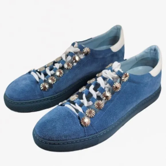 Toga Pulla Lace-up Light Blue Suede Sneakers - Size 39