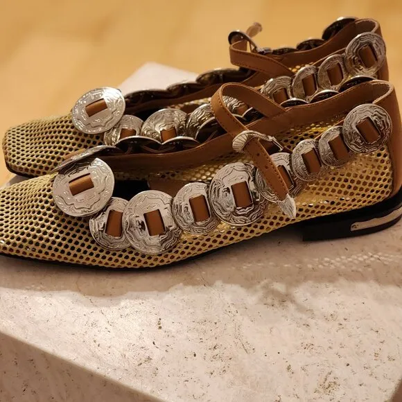 Toga Pulla Mesh Mary Jane Flats Sz 39
