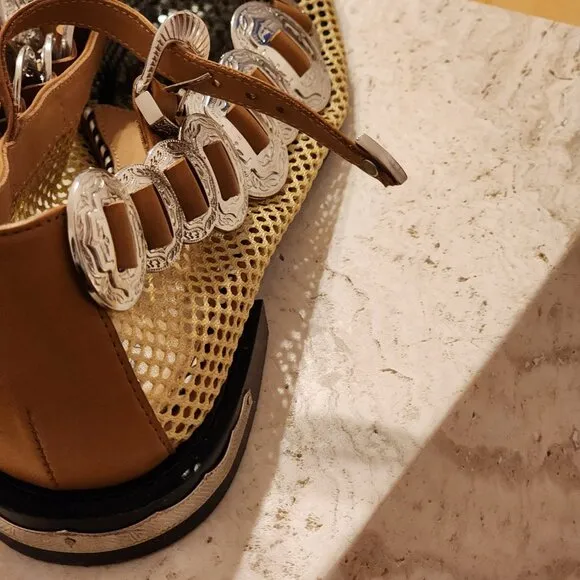 Toga Pulla Mesh Mary Jane Flats Sz 39