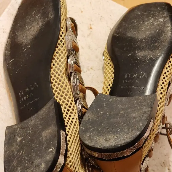 Toga Pulla Mesh Mary Jane Flats Sz 39