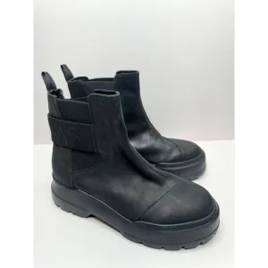 TOMS Combat Boots Size 7 Black Alpargata Black Leather Pull On NEW