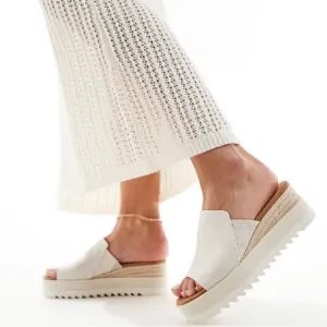 TOMS Diana Platform Sandals Natural Ivory NEW - Size 8.5W