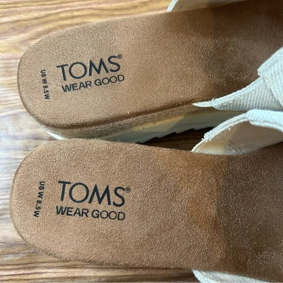 TOMS Diana Platform Sandals Natural Ivory NEW - Size 8.5W