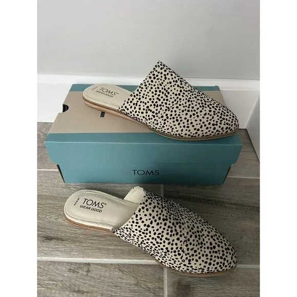 Toms Jade Mule Slip On Flats New Size 6.5 Cheetah Causal