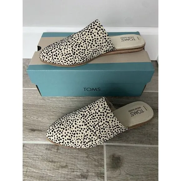 Toms Jade Mule Slip On Flats New Size 6.5 Cheetah Causal