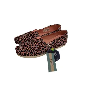 TOMS Pink Leopard Print Slip On Flats Size 7.5 NEW New with tags