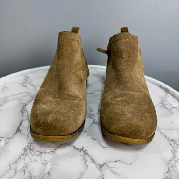 Toms Women’s Ankle Suede Boots sz 9.5 Block Heel Preowned #H865