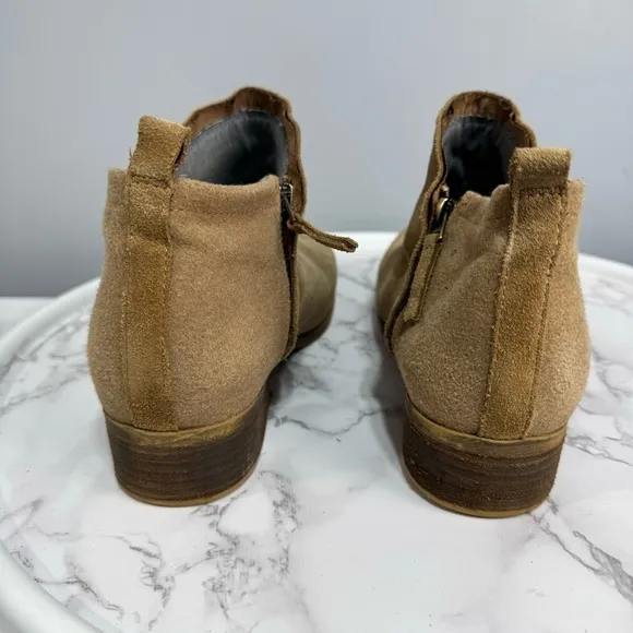 Toms Women’s Ankle Suede Boots sz 9.5 Block Heel Preowned #H865