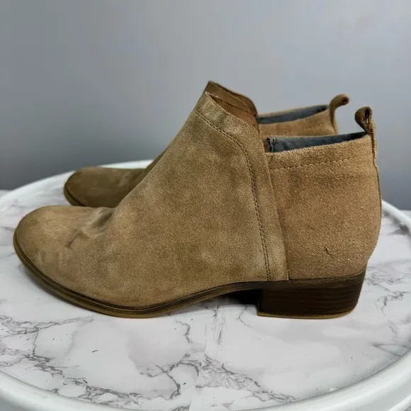 Toms Women’s Ankle Suede Boots sz 9.5 Block Heel Preowned #H865