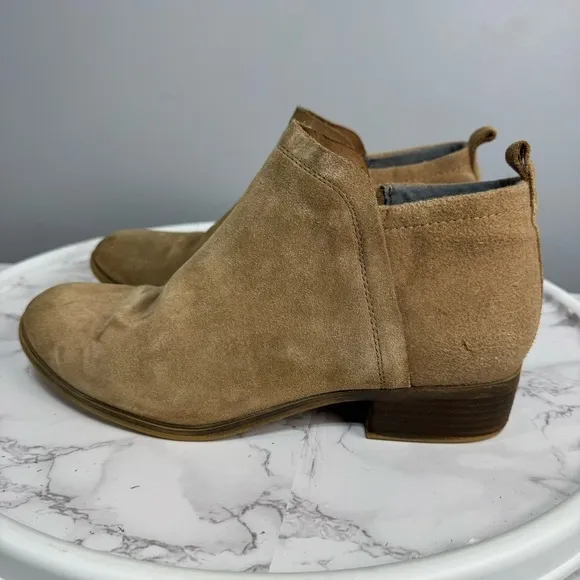 Toms Women’s Ankle Suede Boots sz 9.5 Block Heel Preowned #H865