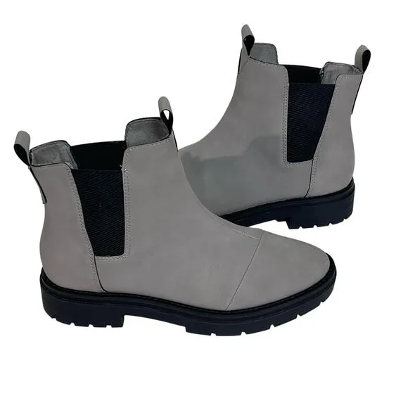 TOMS Women’s Faux Leather Gray Pull On Combat Boots size 9.5