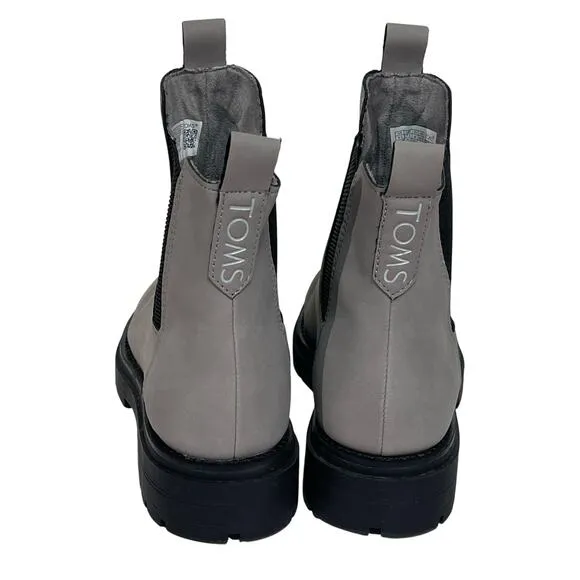 TOMS Women’s Faux Leather Gray Pull On Combat Boots size 9.5