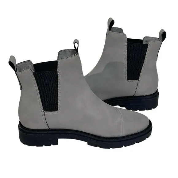 TOMS Women’s Faux Leather Gray Pull On Combat Boots size 9.5