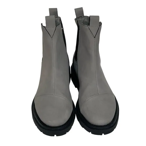 TOMS Women’s Faux Leather Gray Pull On Combat Boots size 9.5