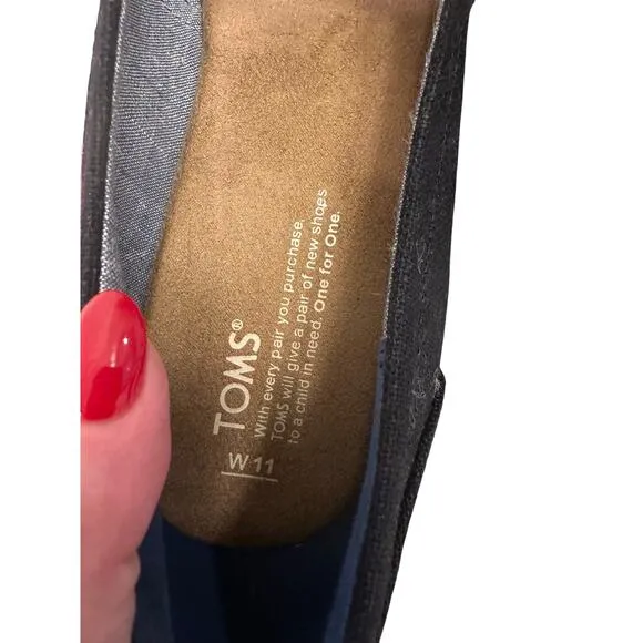 Tom’s Women’s Wedge Cloth Cork Heels - SIze 11 - NWOT