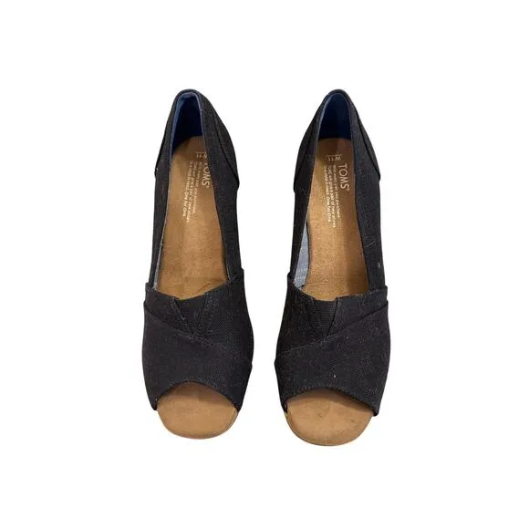Tom’s Women’s Wedge Cloth Cork Heels - SIze 11 - NWOT