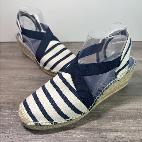 Toni Pons Verges Blue/White espadrilles size 39/US8.5-9 EUC