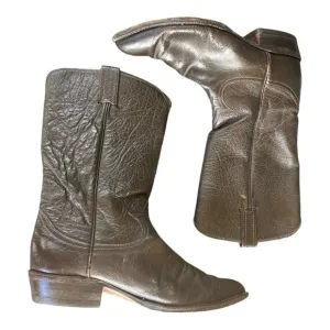 Tony Lama Black Leather Western Boots Size 8.5 D Black Cowboy Boots