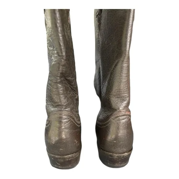Tony Lama Black Leather Western Boots Size 8.5 D Black Cowboy Boots