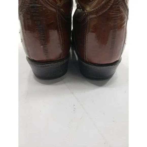 Tony Lama Boots Red EEL 6 1/2B Style # 8112 Cowboy Western Pull On Round Toe