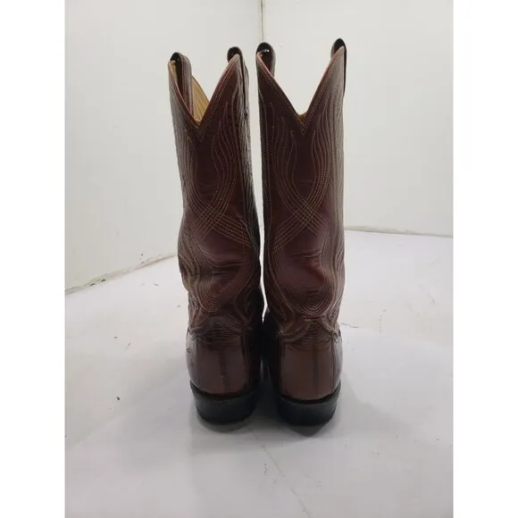 Tony Lama Boots Red EEL 6 1/2B Style # 8112 Cowboy Western Pull On Round Toe