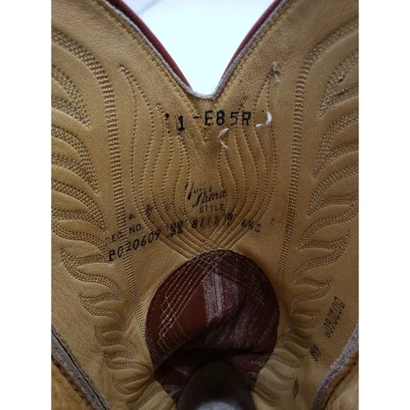 Tony Lama Boots Red EEL 6 1/2B Style # 8112 Cowboy Western Pull On Round Toe
