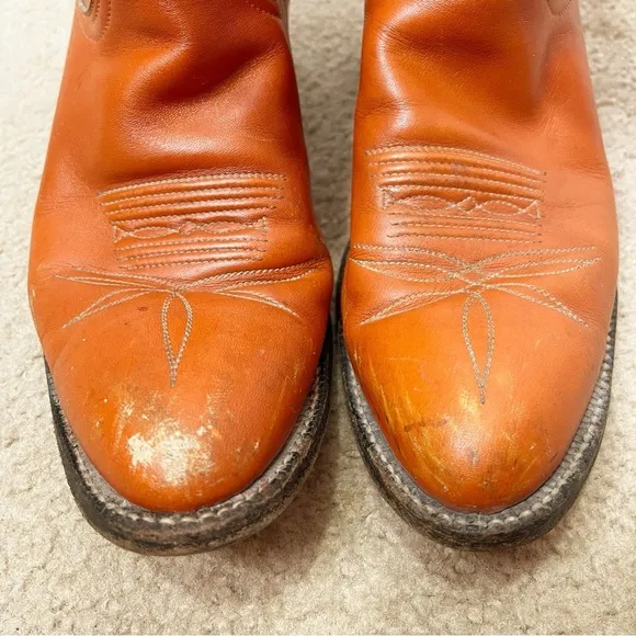 Tony Lama Leather Pull On Cowboy Western Boots Men’s 12 Vintage