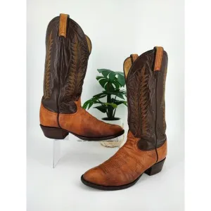 Tony Lama Men's Brown Leather Western Boots Size 9.5D US