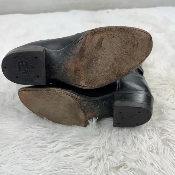 Tony Lama Stitched Accent Pointed Toe Leather Western Cowboy Boots
