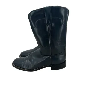 Tony Lama Women Sz 7.5 Western Boots Dark Blue Leather Ropers Botas‎ 7502 USA