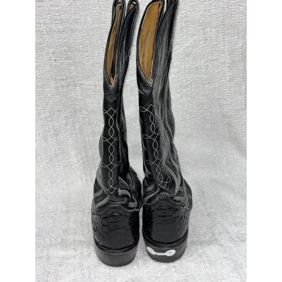 Tony Lama Women's Black Leather Western Boots Size 7 #41125