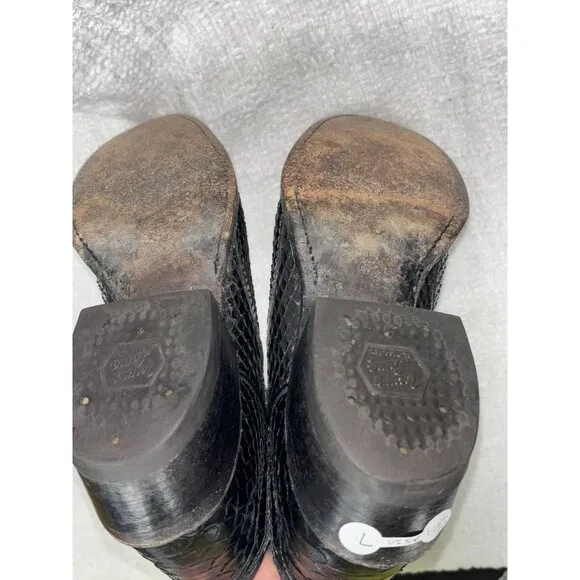Tony Lama Women's Black Leather Western Boots Size 7 #41125